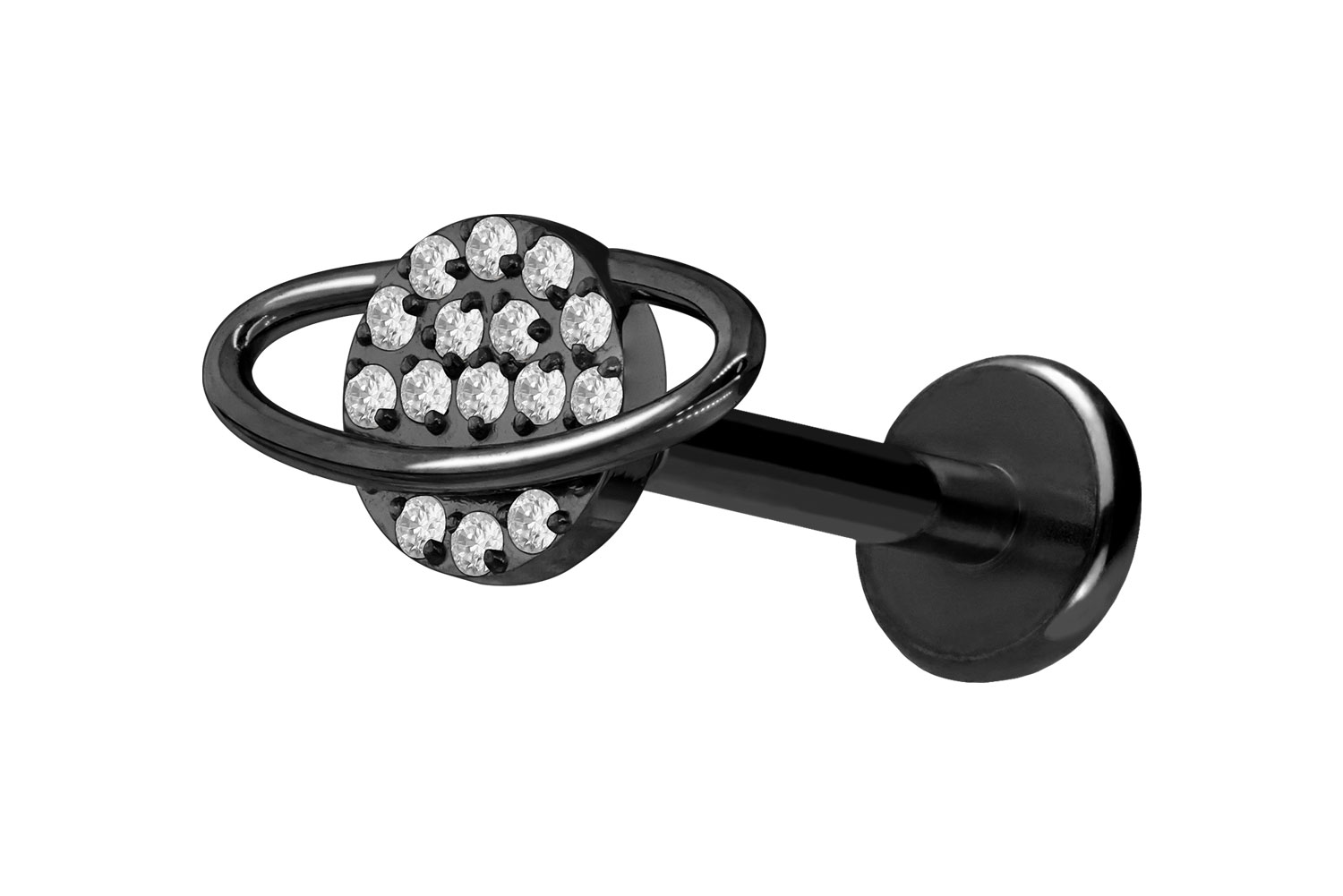 Titan Labret Piercing mit Push Fit KRISTALLPLANET